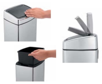 Touch bin Brabantia 10L.