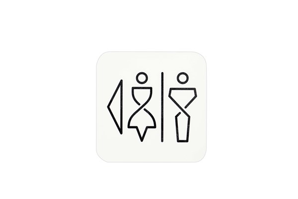 Pictogram Santral P WC naar links, rvs wit