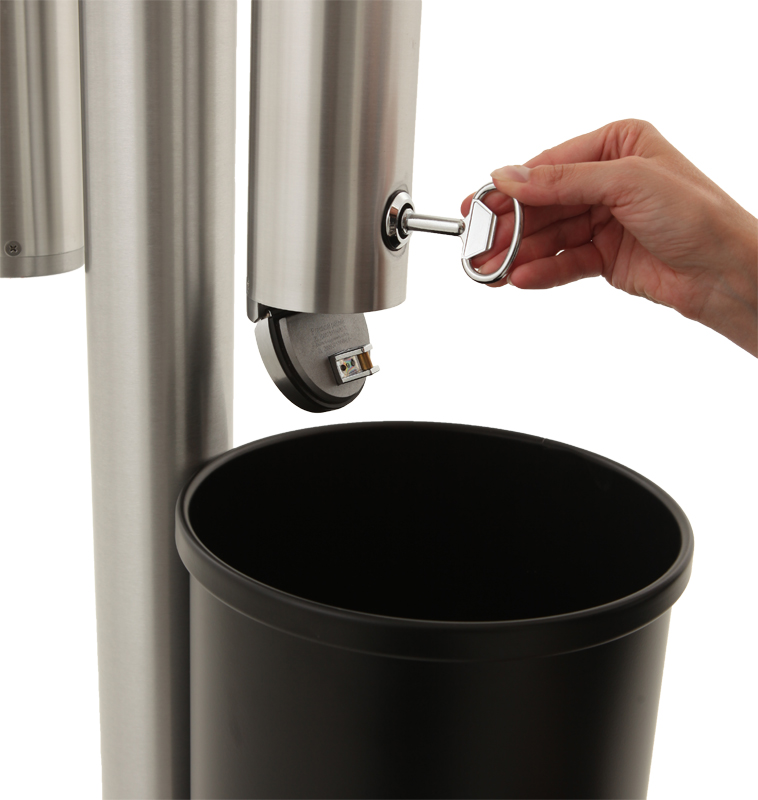 Vrijstaande dubbele asbak, aluminium