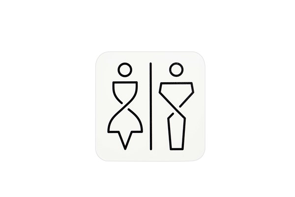 Pictogram Santral P WC D + H, rvs wit