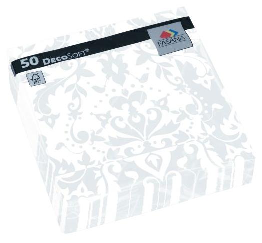 DecoSoft servetten Victorian Wit 40cm