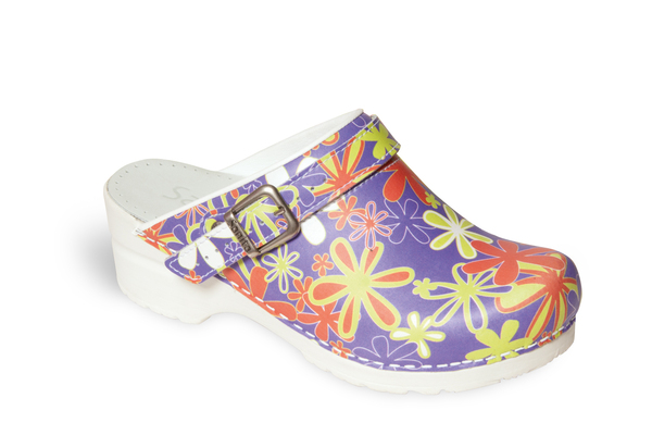 Sanita klompen Flowers paars (39)