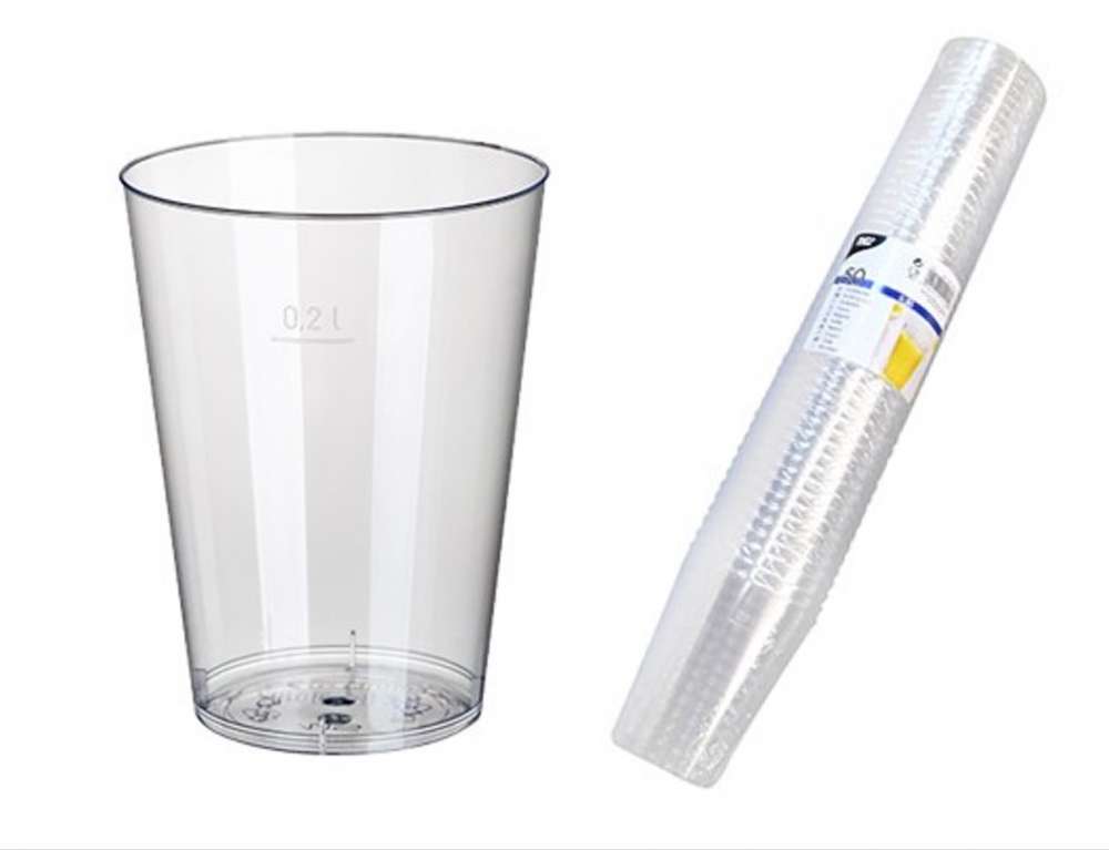 Drinkbekers PS glashelder, 0,2L.