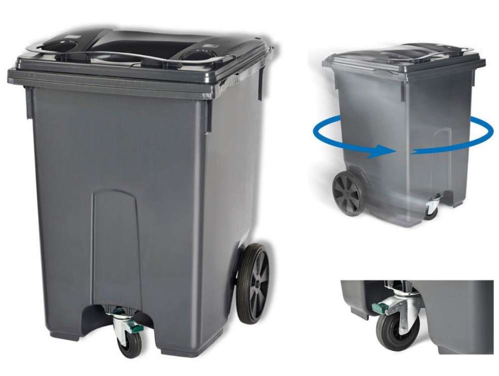 Mini-container 360L., met 3 wielen