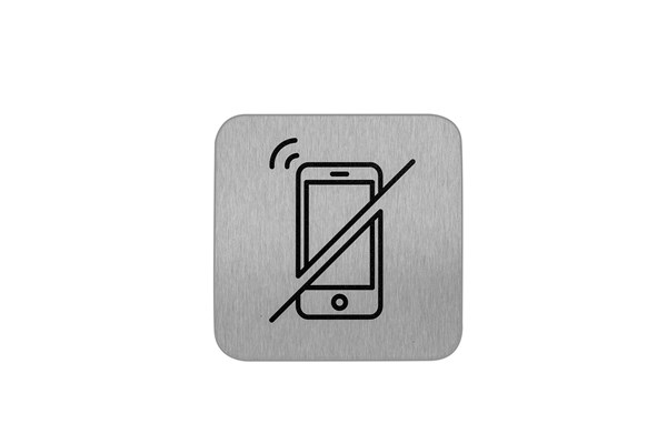 Pictogram Santral E GSM verbod, rvs mat