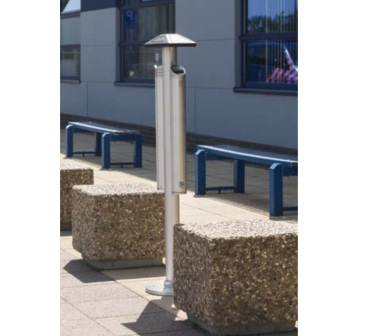 Vrijstaande dubbele asbak, aluminium
