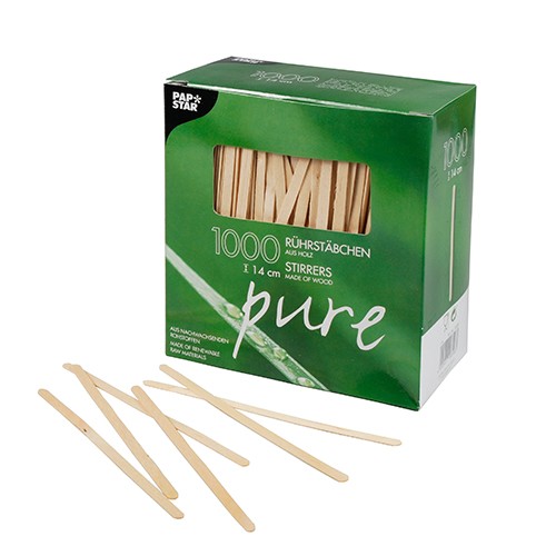 Roerstaafjes Pure, in hout