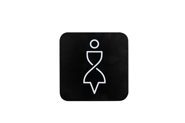 Picto Santral Black WC Dames, rvs zwart