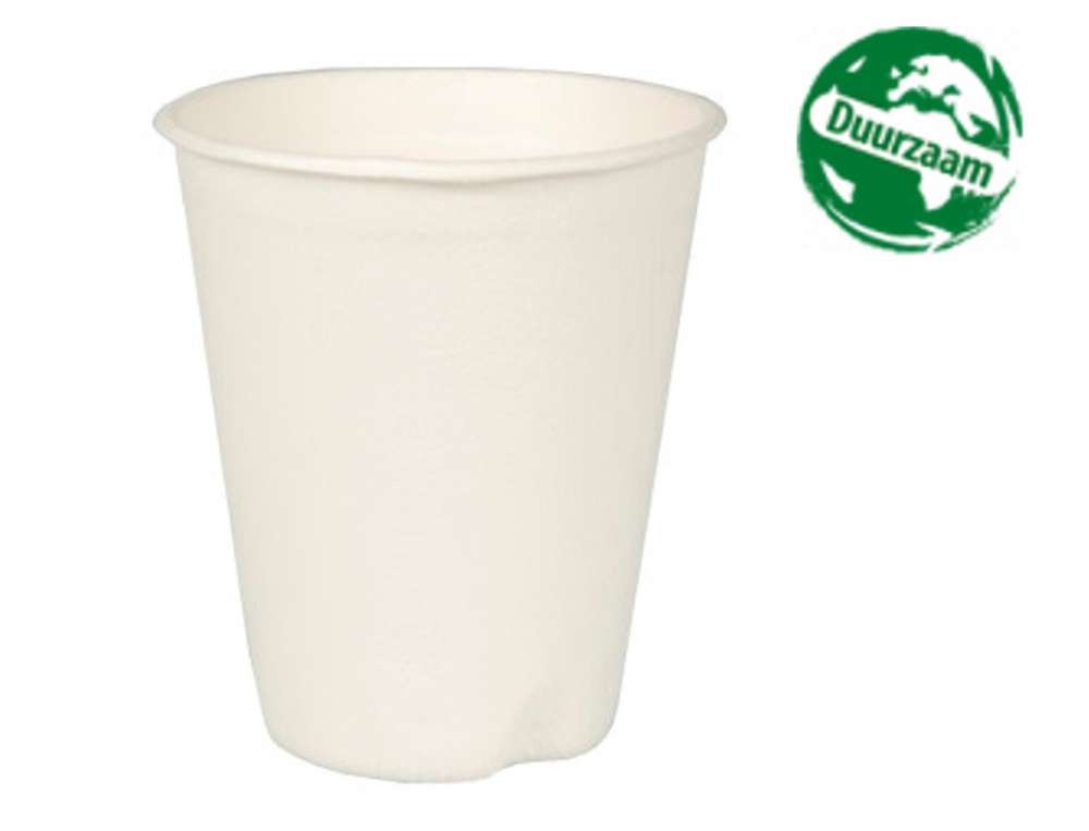 Bekers van suikerriet, wit, 0,2L.