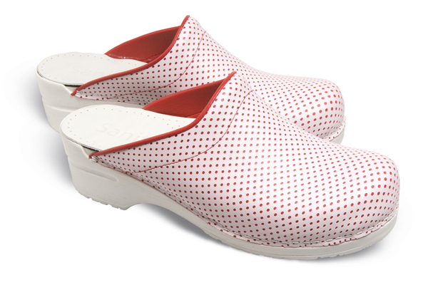 Sanita Original klompen, wit/rood (38)