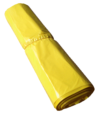 Afvalzakken 50x60cm, HDPE 15, geel