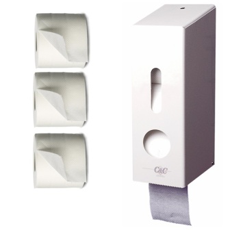 Toiletpapierdispenser C&C CD3, wit