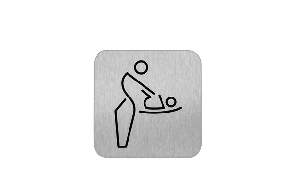 Pictogram Santral E Luiertafel, rvs mat