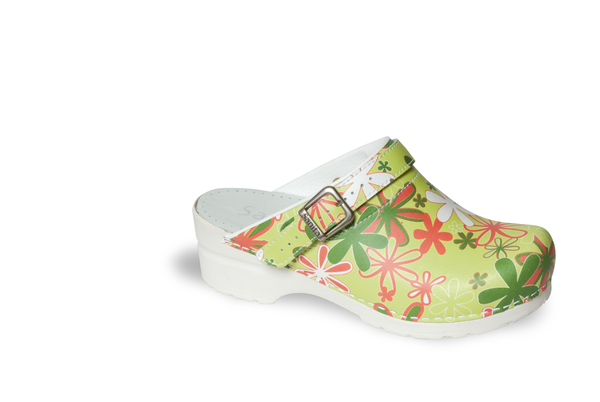 Sanita klompen Flowers groen (37)