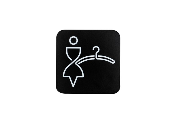 Picto Santral Black Kleedkamers D, rvs zwart