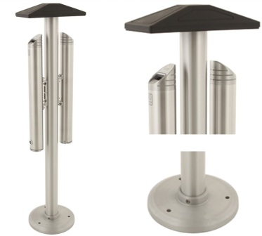 Vrijstaande dubbele asbak, aluminium